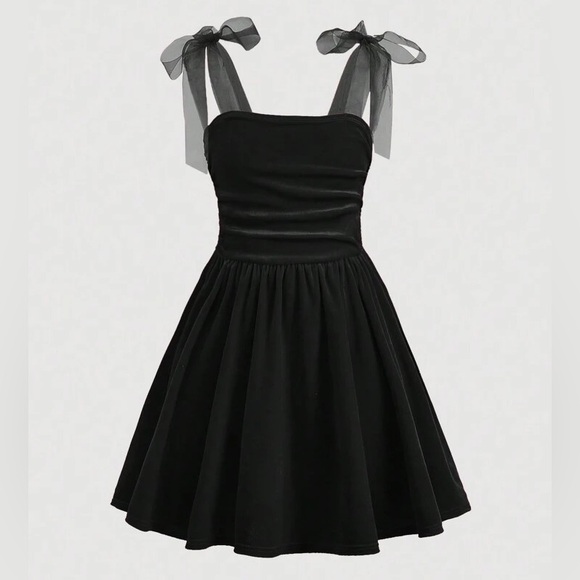 SHEIN Other - Elegant velvet Dress with Sheer Straps